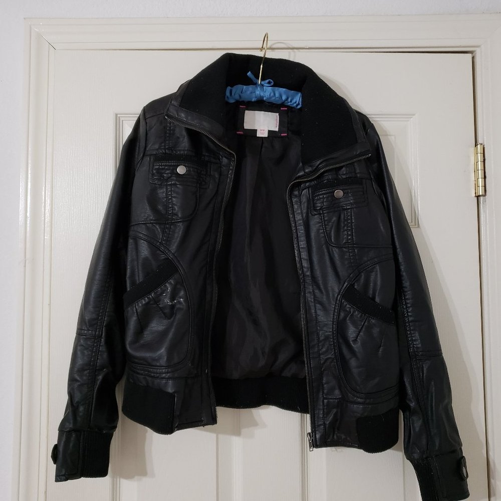 Xhilaration Black Faux Leather Jacket M